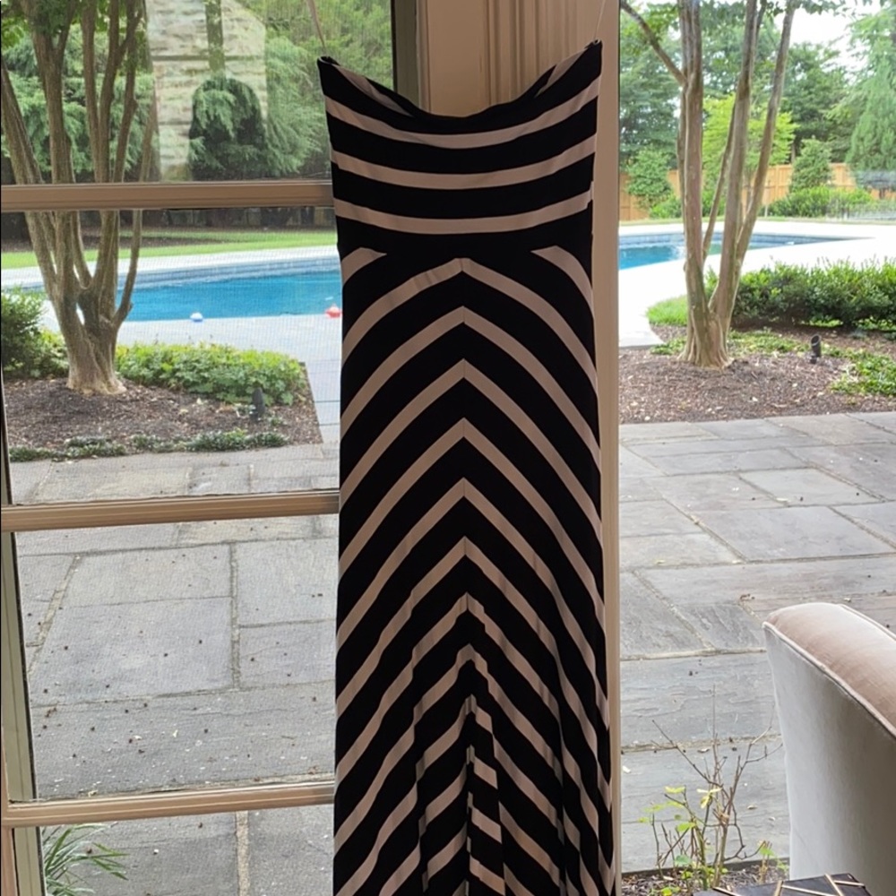 White House Black Market Strapless Striped Dress